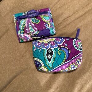 Vera Bradley Vibrant Paisley Wallet and Coin Purse